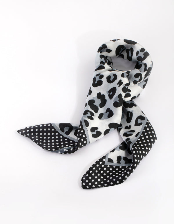 Black & White Animal Print Scarf