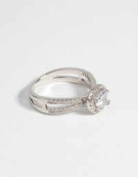 Rhodium Cubic Zirconia Ring - link has visual effect only