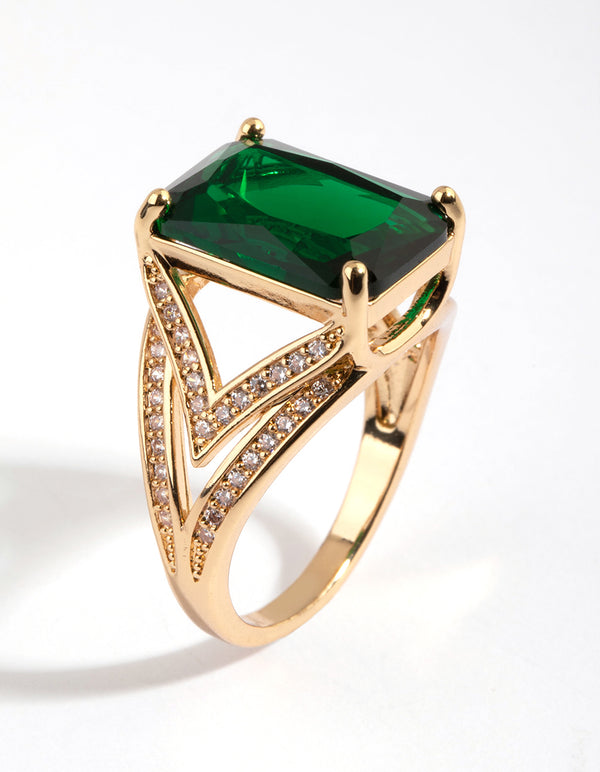 Statement ring emerald cz deals diamonds