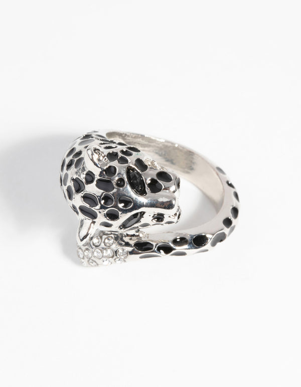 Rhodium Panther Ring