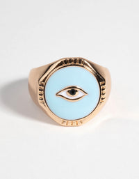 Gold & Blue Evil Eye Ring - link has visual effect only