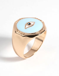 Gold & Blue Evil Eye Ring - link has visual effect only