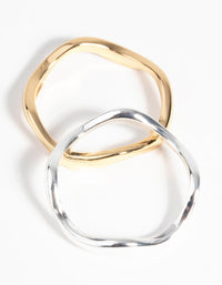 Gold & Silver Plated Weave Ring Set - link has visual effect only