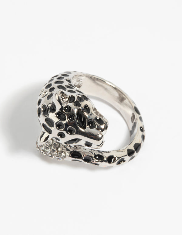 Rhodium Panther Ring