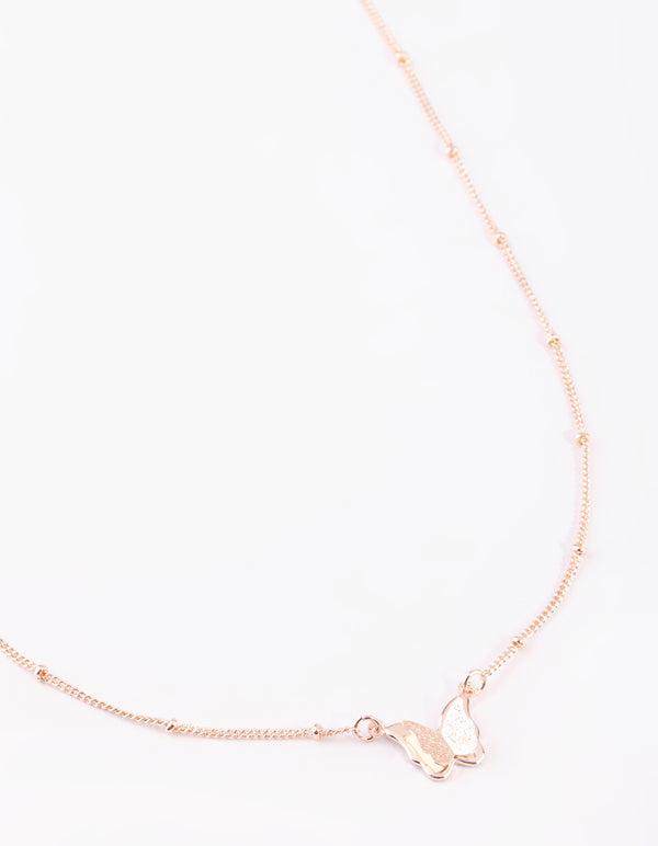 Rose Gold Butterfly Necklace