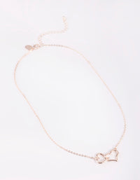 Rose Gold Interlocked Hearts Necklace - link has visual effect only