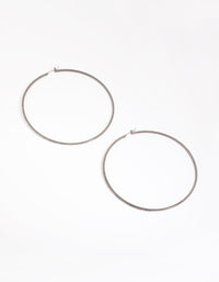 Gunmetal Hoop Earrings with Diamantes - link has visual effect only