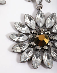 Gunmetal Sunflower Drop Earrings - link has visual effect only