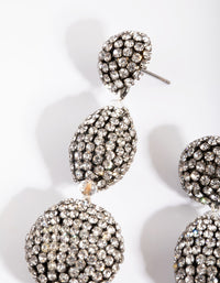 Gunmetal Diamante Drop Earrings - link has visual effect only