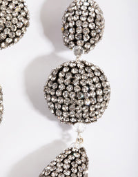 Gunmetal Diamante Drop Earrings - link has visual effect only