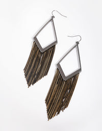 Gunmetal Snake Chain Drop Earrings - link has visual effect only