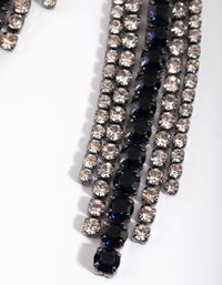 Gunmetal Diamante Drop Earrings - link has visual effect only