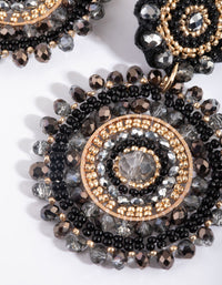 Black Beaded Drop Earrings - link has visual effect only