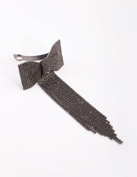 Gunmetal Black Diamante Drape Clip - link has visual effect only