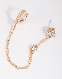 Gold Chain Stud & Huggie Earrings - link has visual effect only