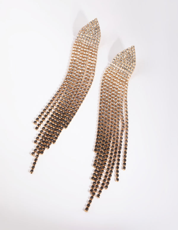 Gold Ombre Diamante Drop Earrings