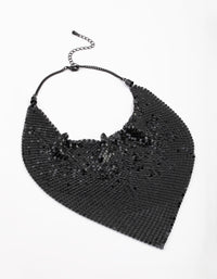 Matte Black Mesh Drape Necklace - link has visual effect only