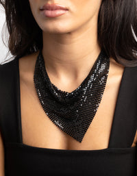 Matte Black Mesh Drape Necklace - link has visual effect only