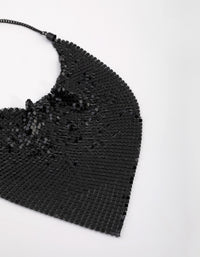 Matte Black Mesh Drape Necklace - link has visual effect only