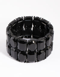 Matte Black Diamante Stretch Bracelet - link has visual effect only