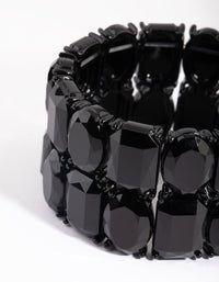 Matte Black Diamante Stretch Bracelet - link has visual effect only