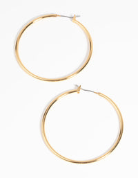 Gold Plated Large Hoop Earrings - link has visual effect only