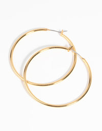 Gold Plated Large Hoop Earrings - link has visual effect only