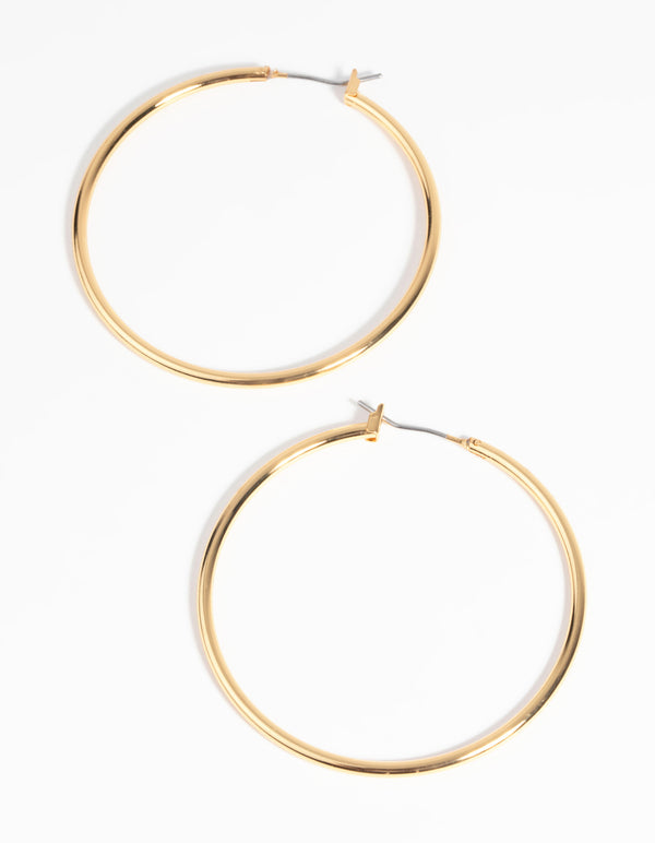 Gold Plated Large Hoop Earrings