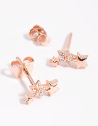 Rose Gold Plated Sterling Silver Star Stud Earrings - link has visual effect only