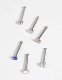 Surgical Steel Heart Nose Stud with Diamante 6-Pack - link has visual effect only