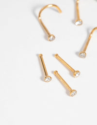 Gold-Plated Surgical Steel Nose Stud 6-Pack - link has visual effect only