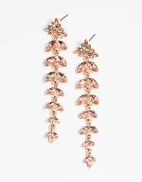 Rose Gold Navette Diamante Drop Earrings - link has visual effect only