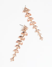 Rose Gold Navette Diamante Drop Earrings - link has visual effect only