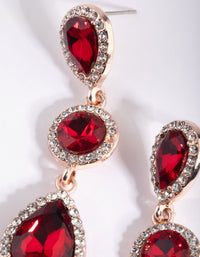 Red Teardrop Diamante Earrings - link has visual effect only