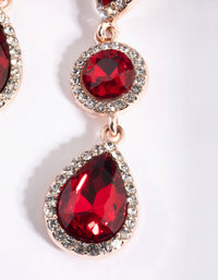 Red Teardrop Diamante Earrings - link has visual effect only