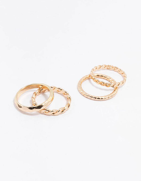 Gold Croissant Ring 5-Pack