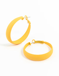 Matte Yellow Hoop Earrings - link has visual effect only