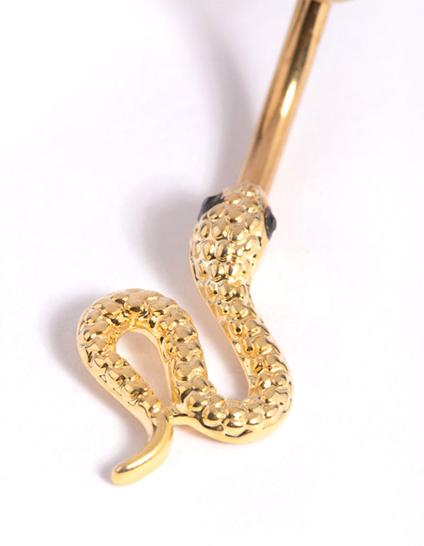 Gold Plated Titanium Snake Belly Bar