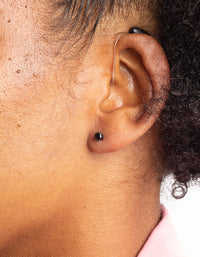 Matte Black Surgical Steel Stud Earrings - link has visual effect only