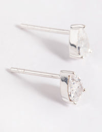 Sterling Silver Cubic Zirconia Pear Stud Earrings - link has visual effect only