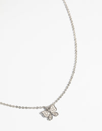 Silver Cubic Zirconia Butterfly Necklace - link has visual effect only