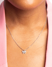 Silver Cubic Zirconia Butterfly Necklace - link has visual effect only