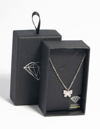 Silver Cubic Zirconia Butterfly Necklace - link has visual effect only