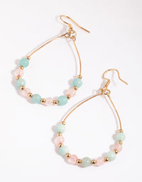 Gold Semi-Precious Beaded Drop Earrings - link has visual effect only