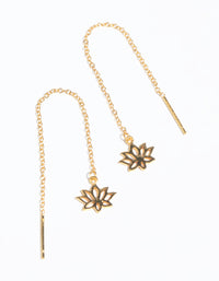 Gold Plated Sterling Silver Lotus Flower Drop Earrings - link has visual effect only