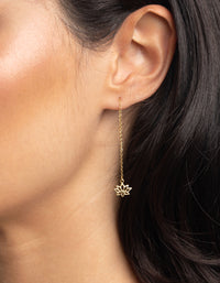 Gold Plated Sterling Silver Lotus Flower Drop Earrings - link has visual effect only