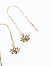 Gold Plated Sterling Silver Lotus Flower Drop Earrings - link has visual effect only