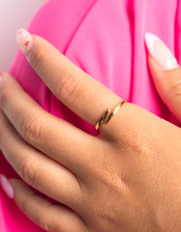 Gold Plated Sterling Silver Polished Band Ring - link has visual effect only