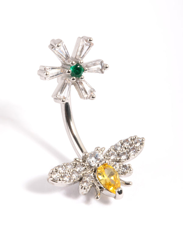 Surgical Steel Garden Bee Belly Bar