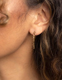 Gold Plated Surgical Steel Chain Drop Earrings - link has visual effect only